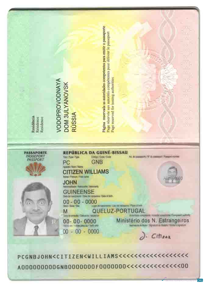 Download Guinea Bissau passport Photoshop template